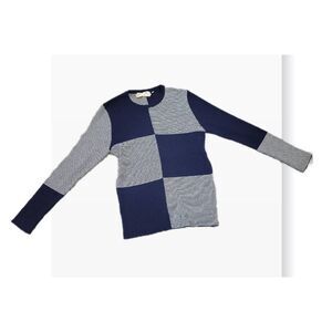 Vintage Saks Fifth Avenue Wool Blend XL extra large sweater. Block print.